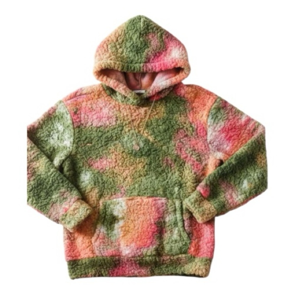 Haptics Hooded Tie Dye Fleece Top